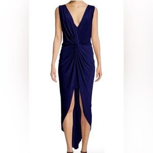 MISA Los Angeles Leza Gathered Crossover Sleeveless Tulip Maxi Dress Sz XS NWT